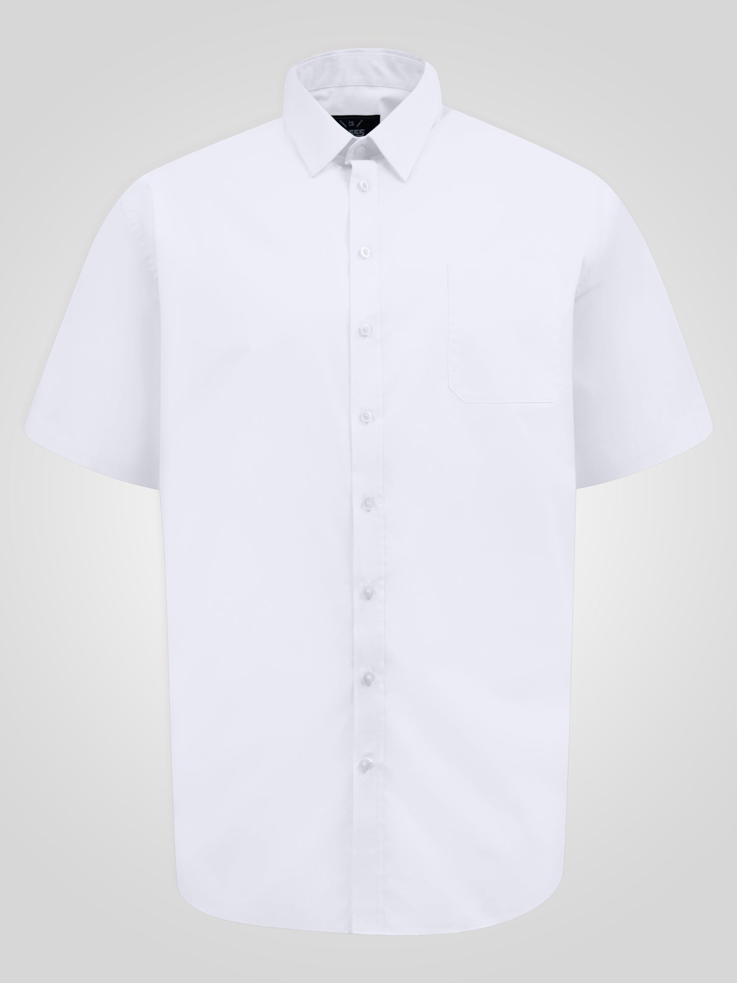 LUCAS -D555 White Ultimate Stain Resist Non Iron Short Sleeve Stretch Shirt