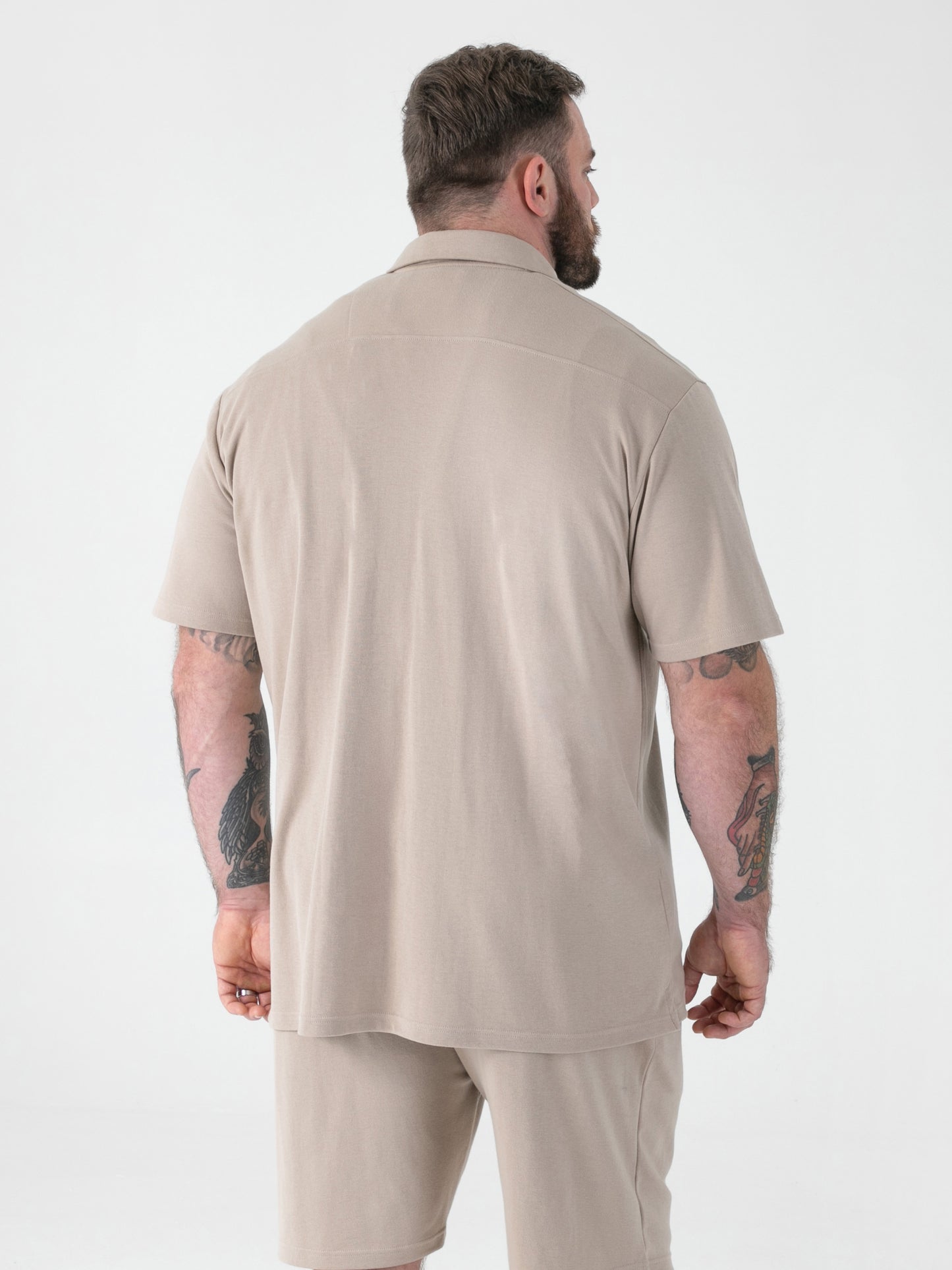 CONNOR 3 -D555 Stone Stretch Cuban Collar Short Sleeve Resort Shirt