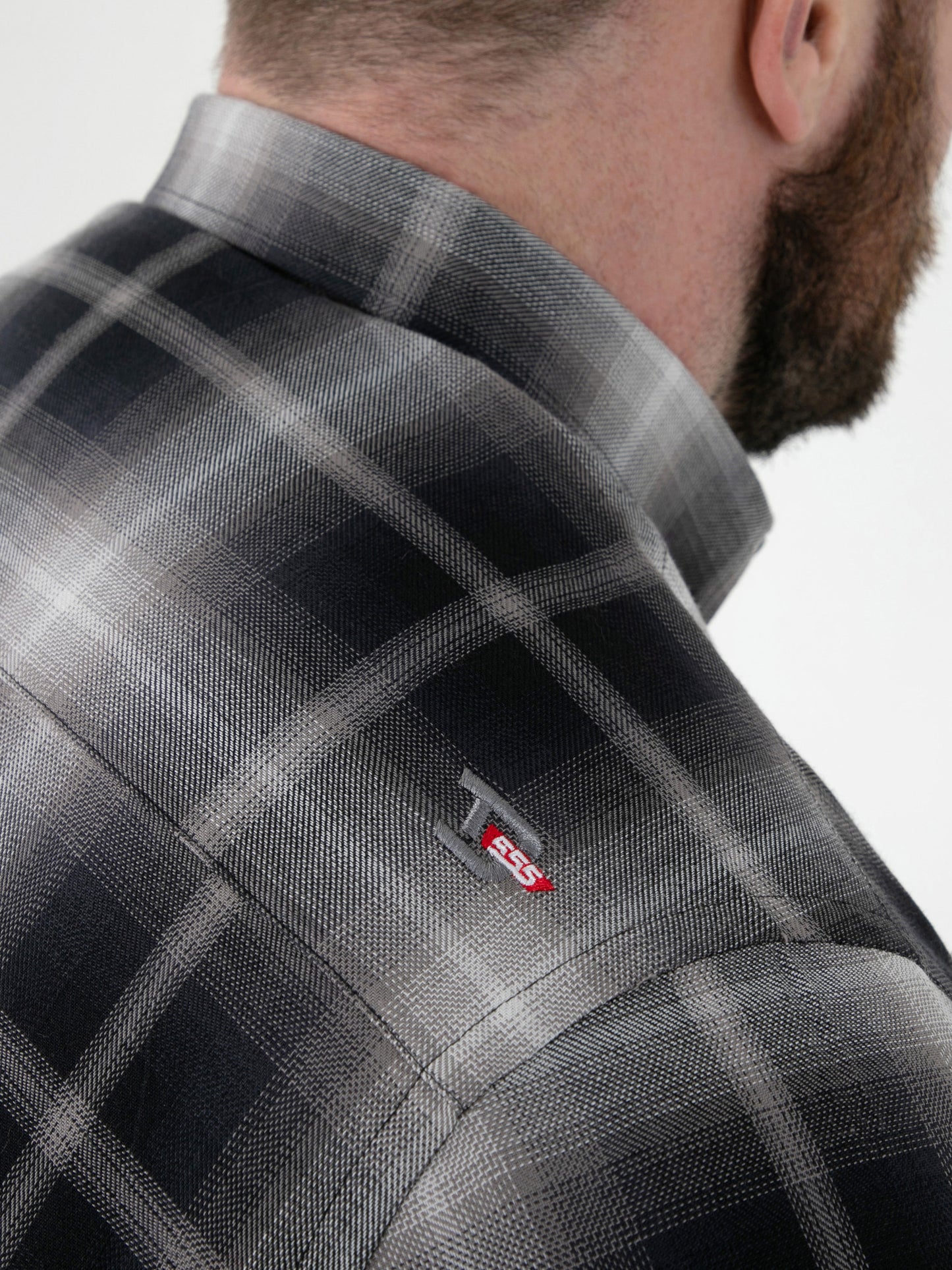 HOLDEN -D555 Black Check Button Down Collar Short Sleeve Shirt With Pocket
