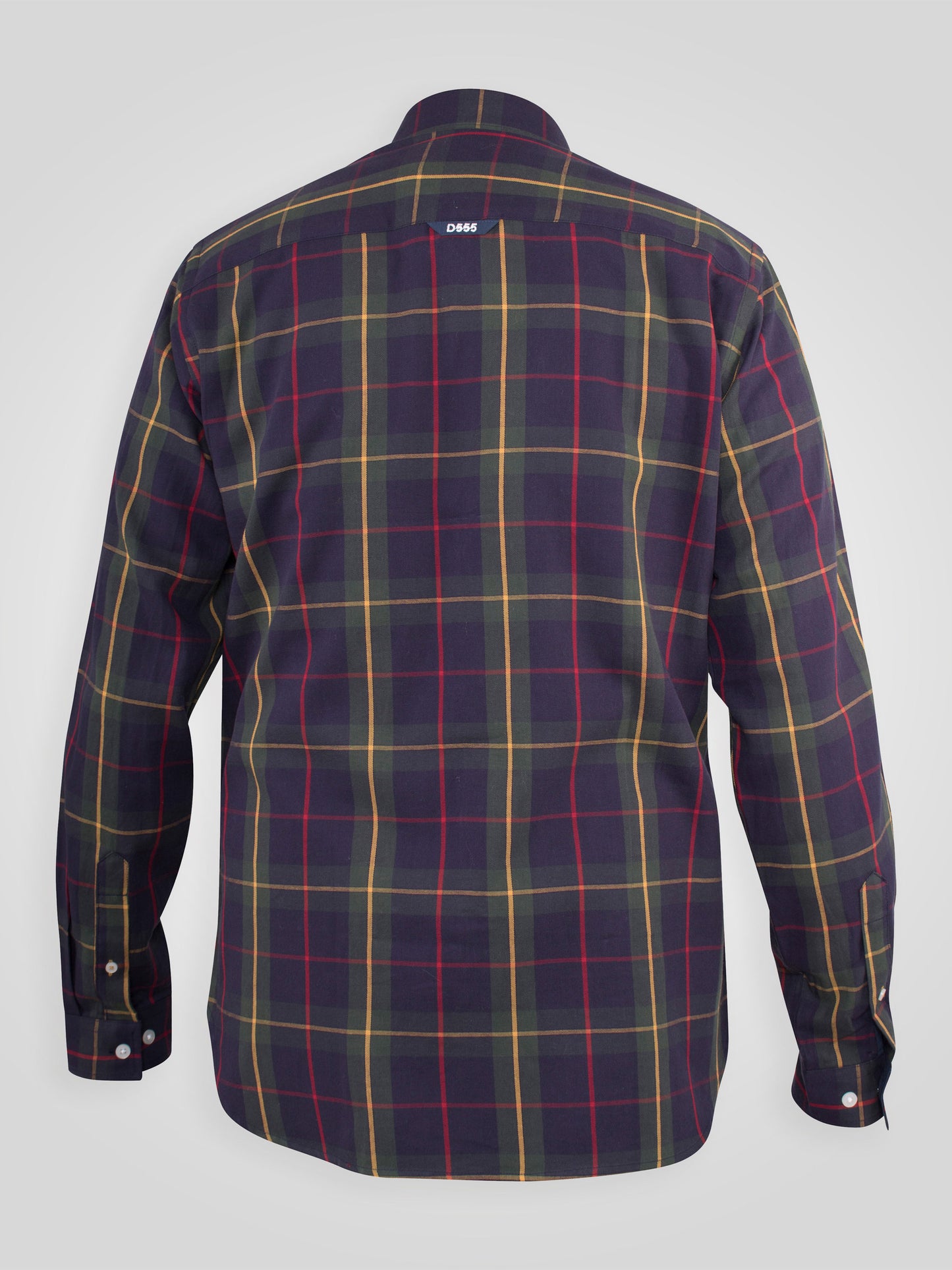 GLADSTONE -D555 Navy Khaki Check Long Sleeve Check Shirt