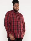 BENALLA -D555 Red Black Check Long Sleeve Check Shirt