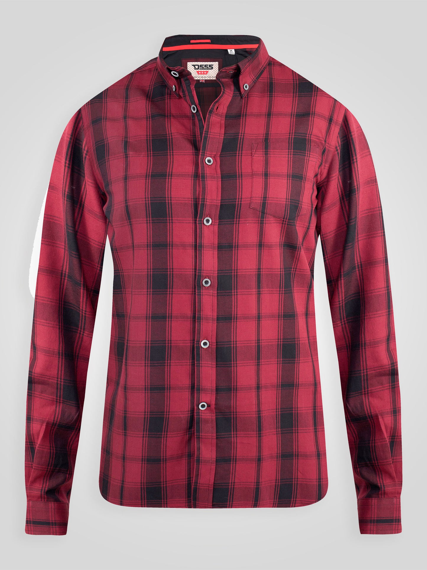 BENALLA -D555 Red Black Check Long Sleeve Check Shirt