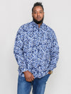 HARROW -D555 Blue Long Sleeve Concealed Button Down Collar Shirt
