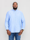 COLCHESTER 2 -D555 Sky Blue Long Sleeve Oxford Shirt with Button Down Collar