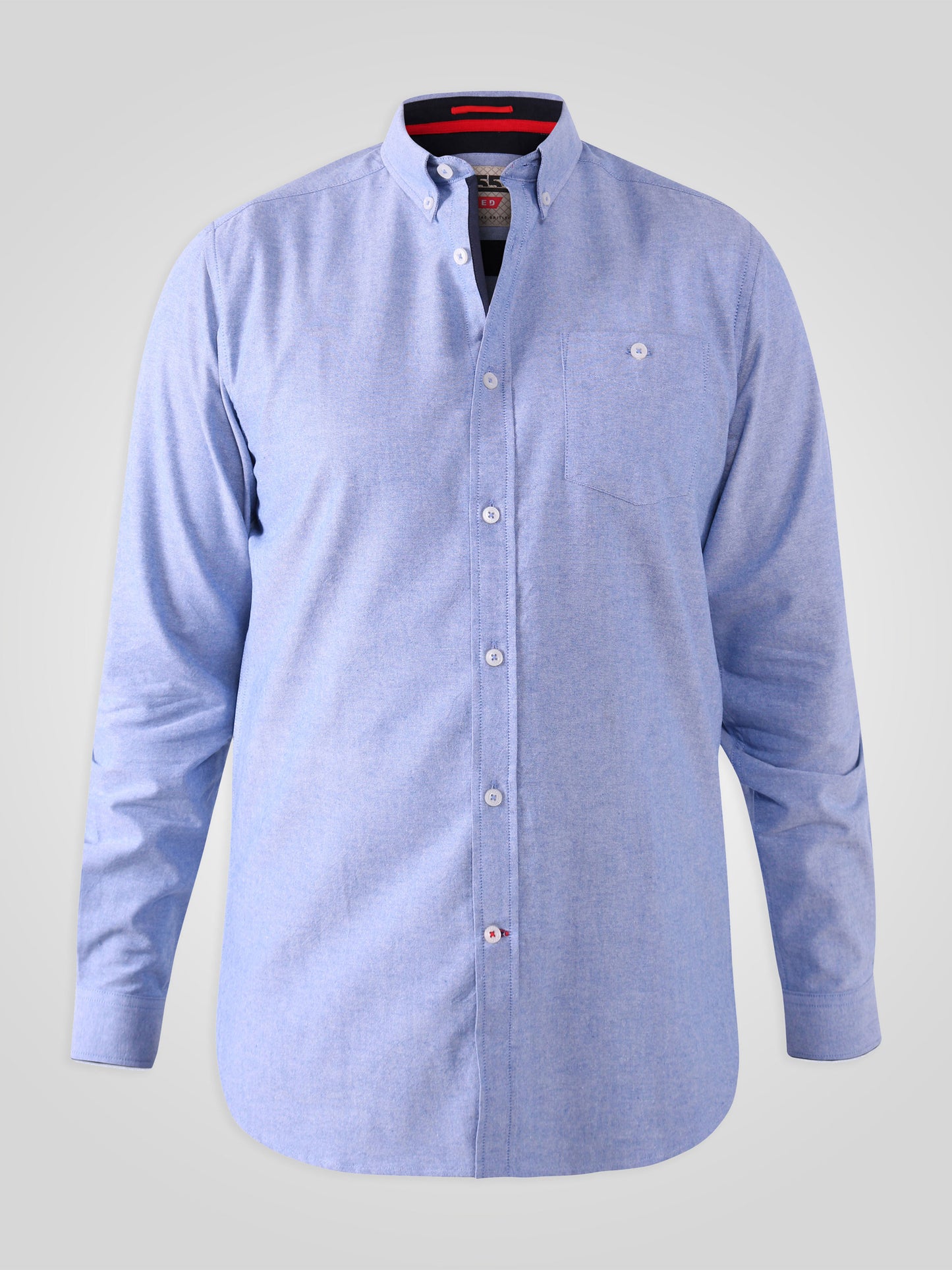 COLCHESTER 2 -D555 Sky Blue Long Sleeve Oxford Shirt with Button Down Collar