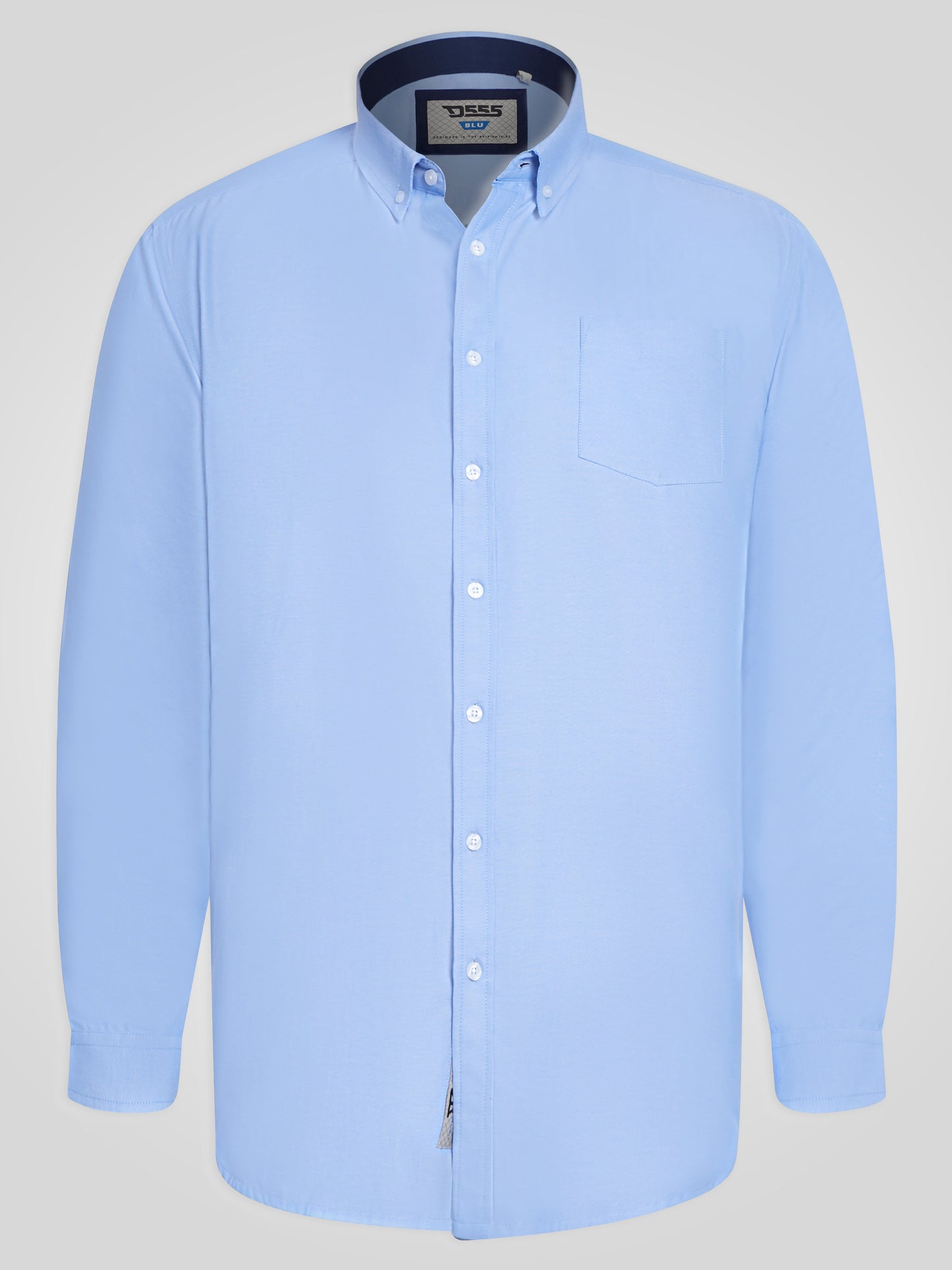 RICHARD -D555 Sky Blue Classic Oxford Long Sleeve Button Down Shirt with Pocket