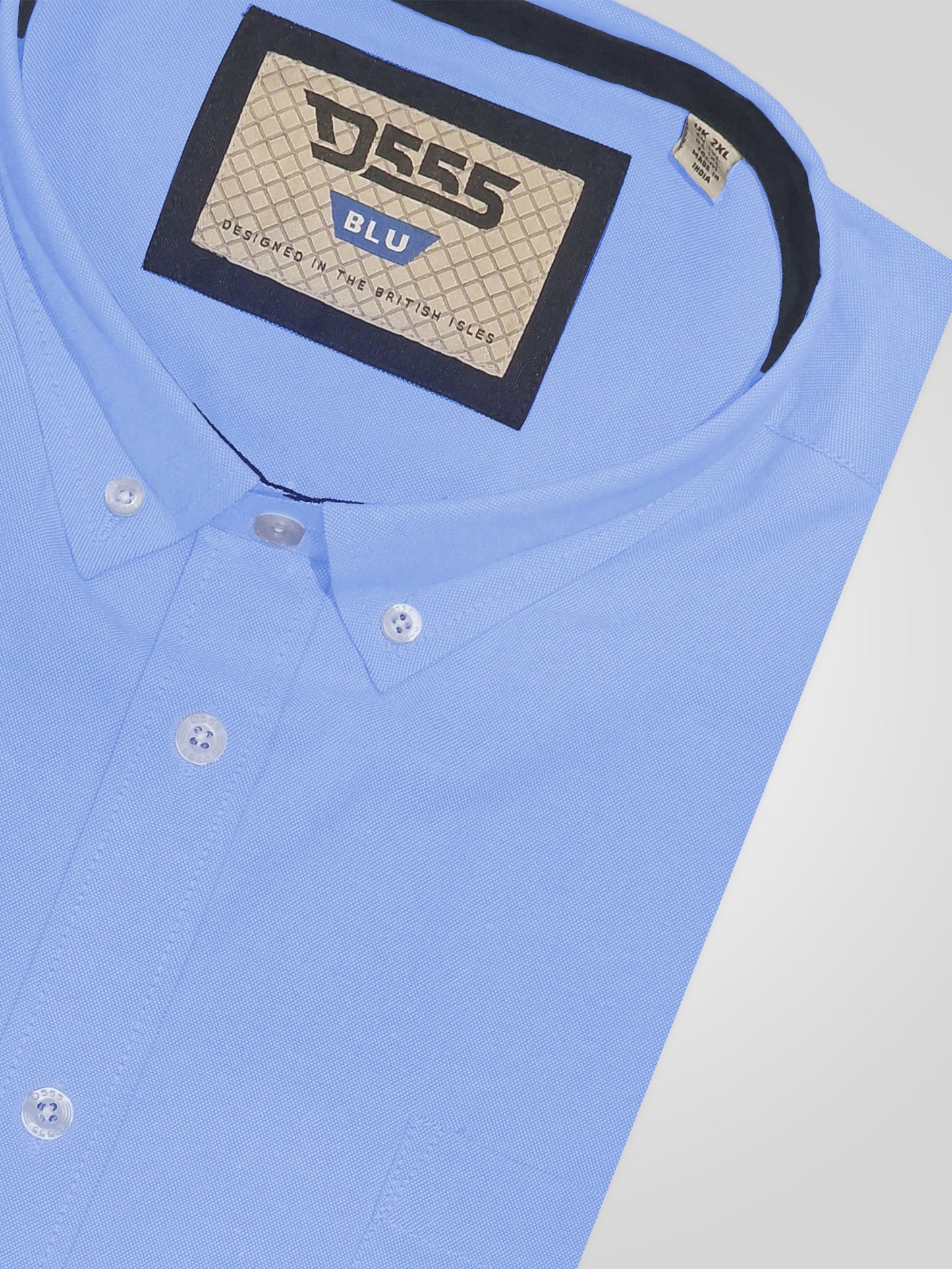RICHARD -D555 Sky Blue Classic Oxford Long Sleeve Button Down Shirt with Pocket