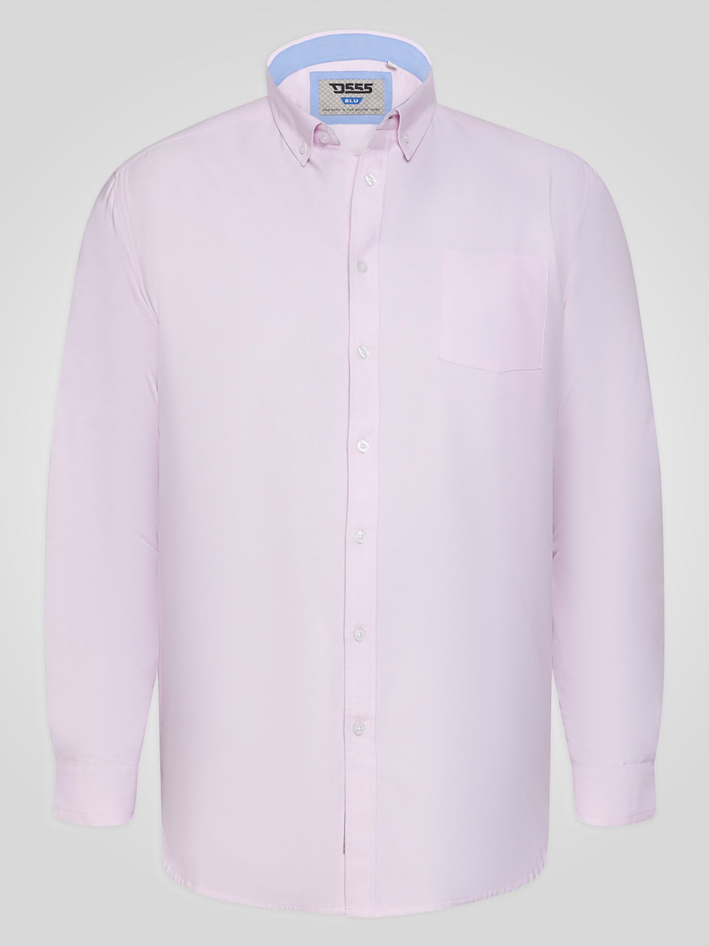RICHARD -D555 Pink Classic Oxford Long Sleeve Button Down Shirt with Pocket