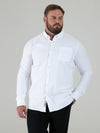RICHARD -D555 White Classic Oxford Long Sleeve Button Down Shirt with Pocket