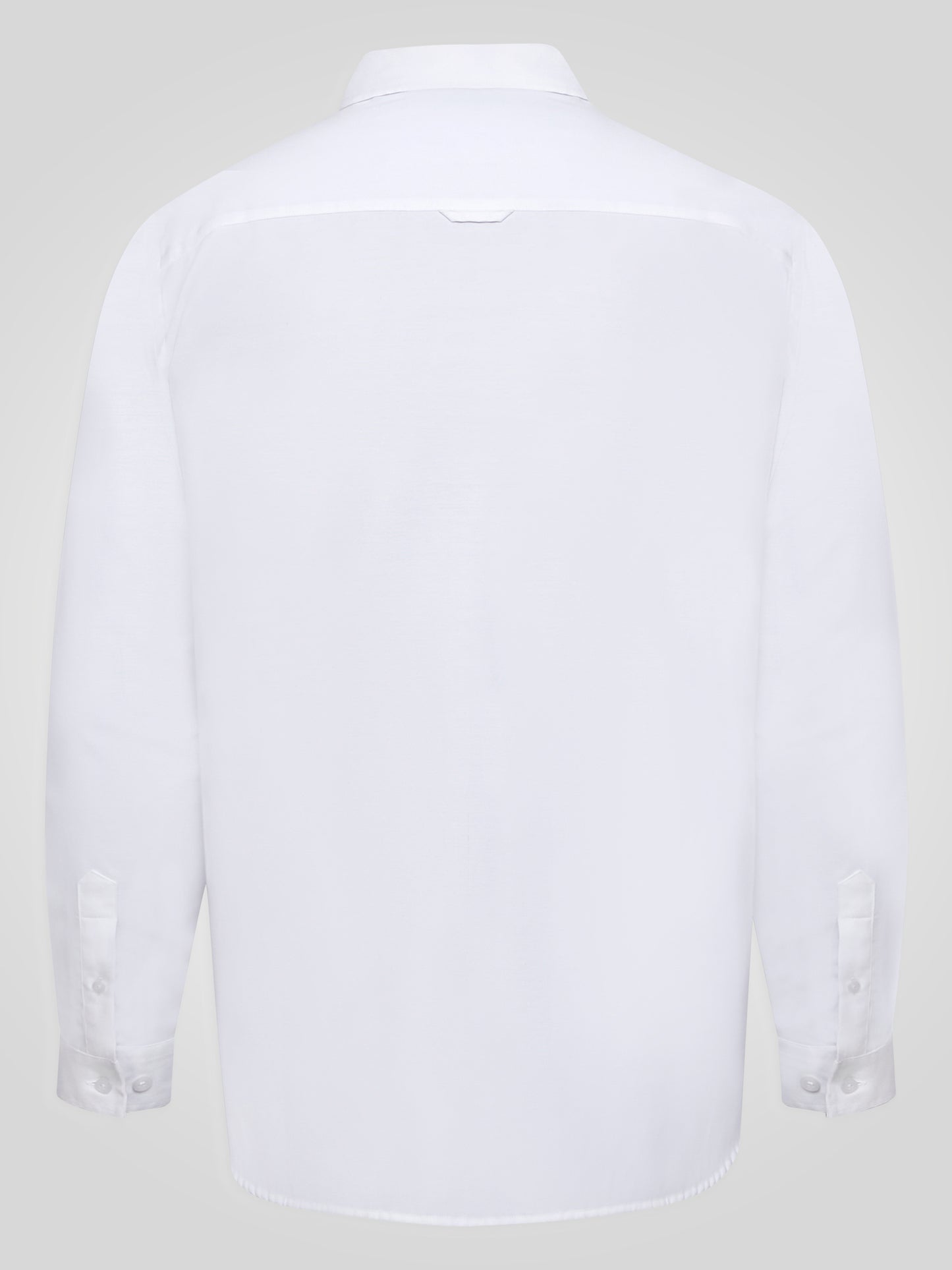 RICHARD -D555 White Classic Oxford Long Sleeve Button Down Shirt with Pocket