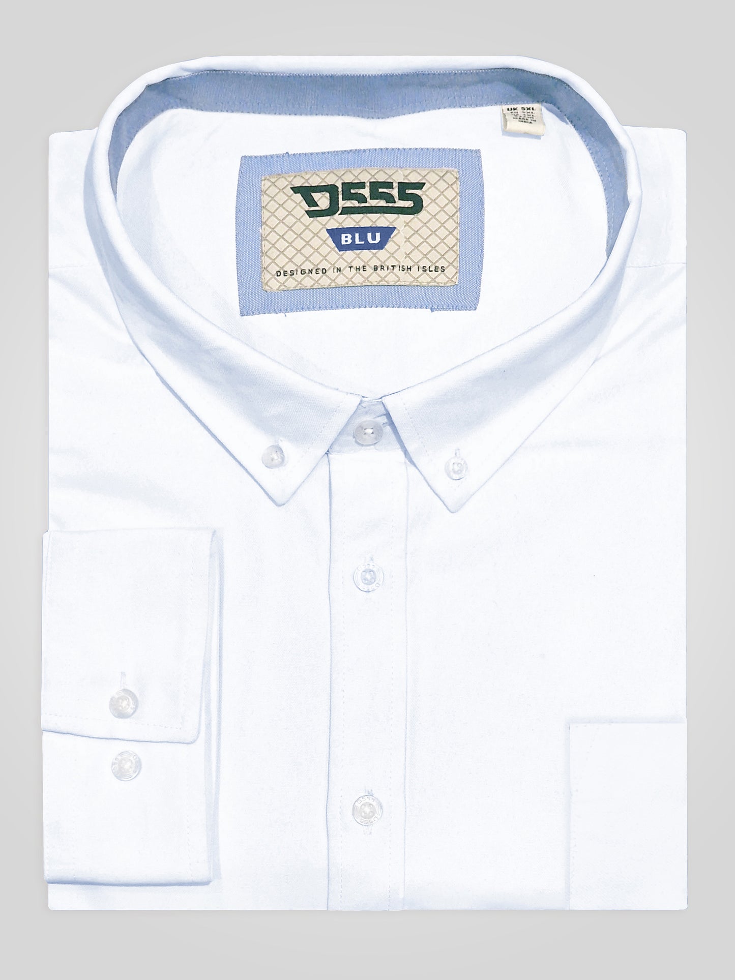 RICHARD -D555 White Classic Oxford Long Sleeve Button Down Shirt with Pocket