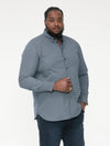 MANGALA -D555 Navy Blue Long Sleeve Geometric Print Shirt
