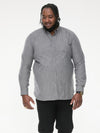 RADCLIFFE -D555 Charcoal Long Sleeve Soft Touch Cross Hatch Slub Shirt