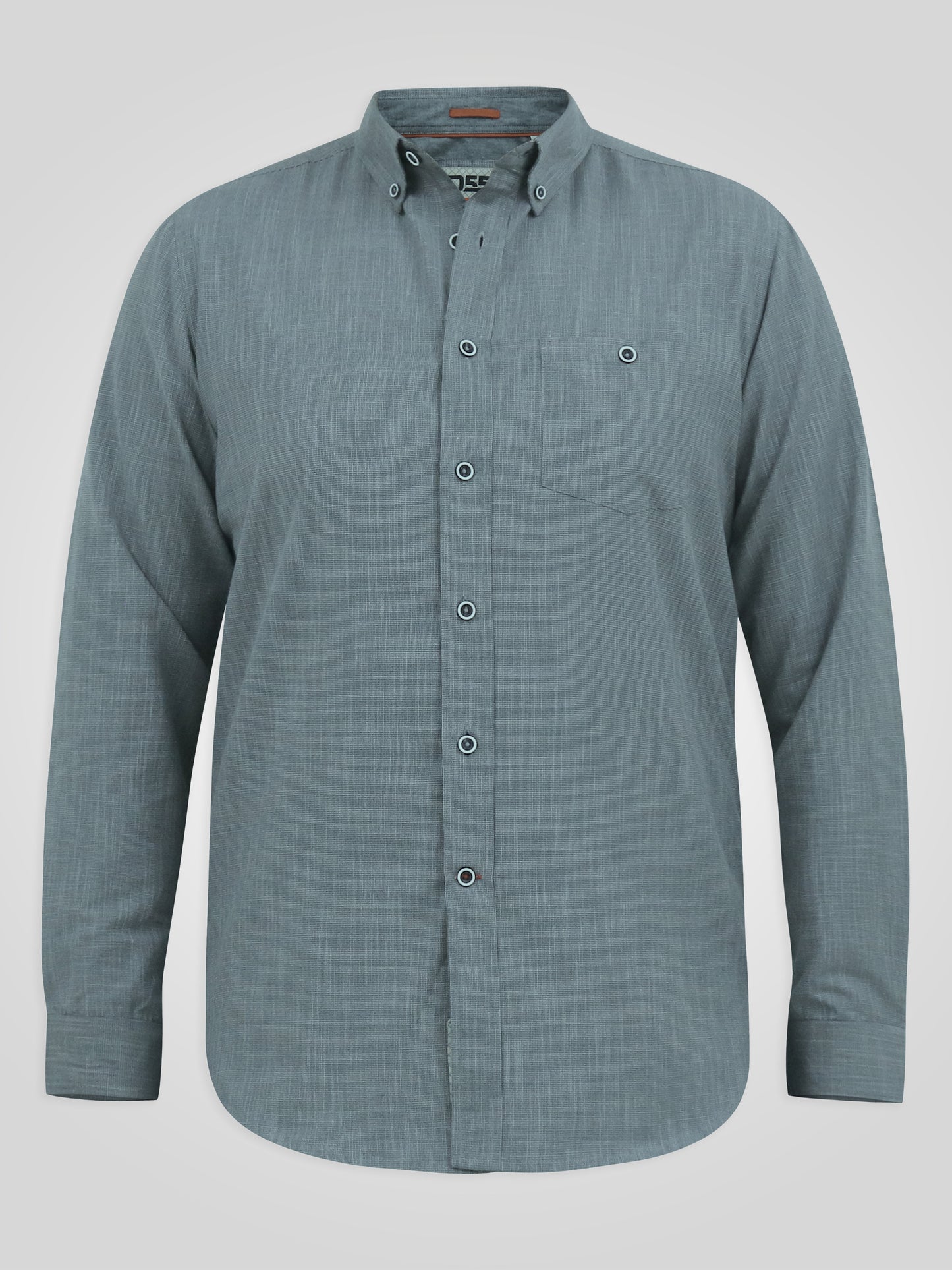 RADCLIFFE -D555 Charcoal Long Sleeve Soft Touch Cross Hatch Slub Shirt