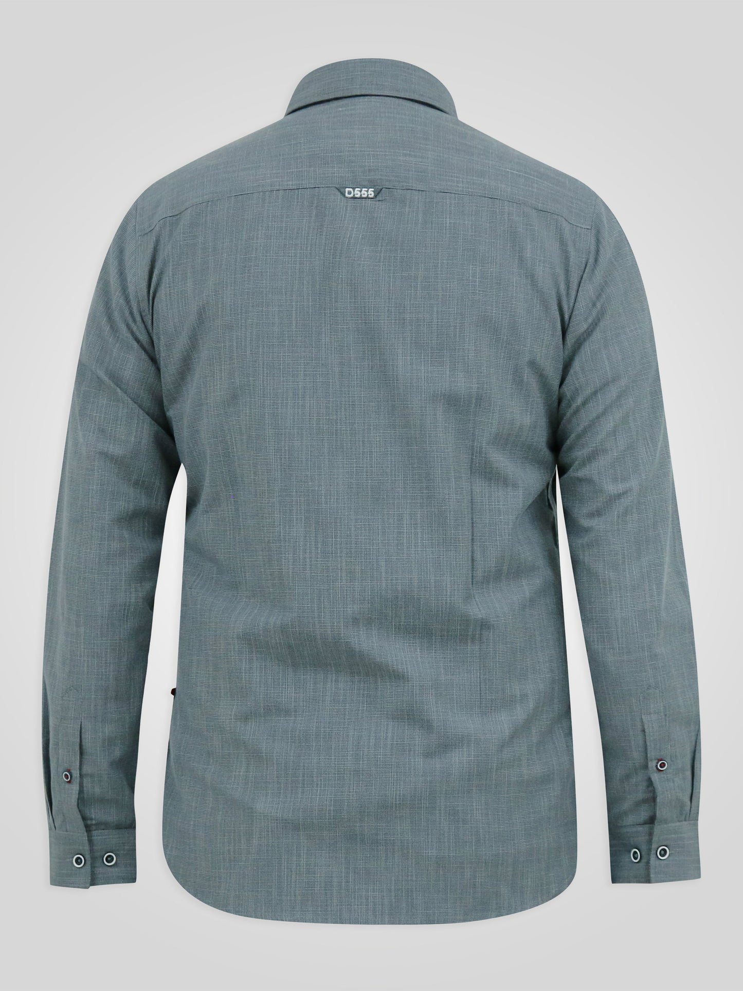RADCLIFFE -D555 Charcoal Long Sleeve Soft Touch Cross Hatch Slub Shirt