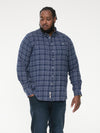 SONNY -D555 Navy Blue Check Long Sleeve Navy Check Shirt with Patch Pocket