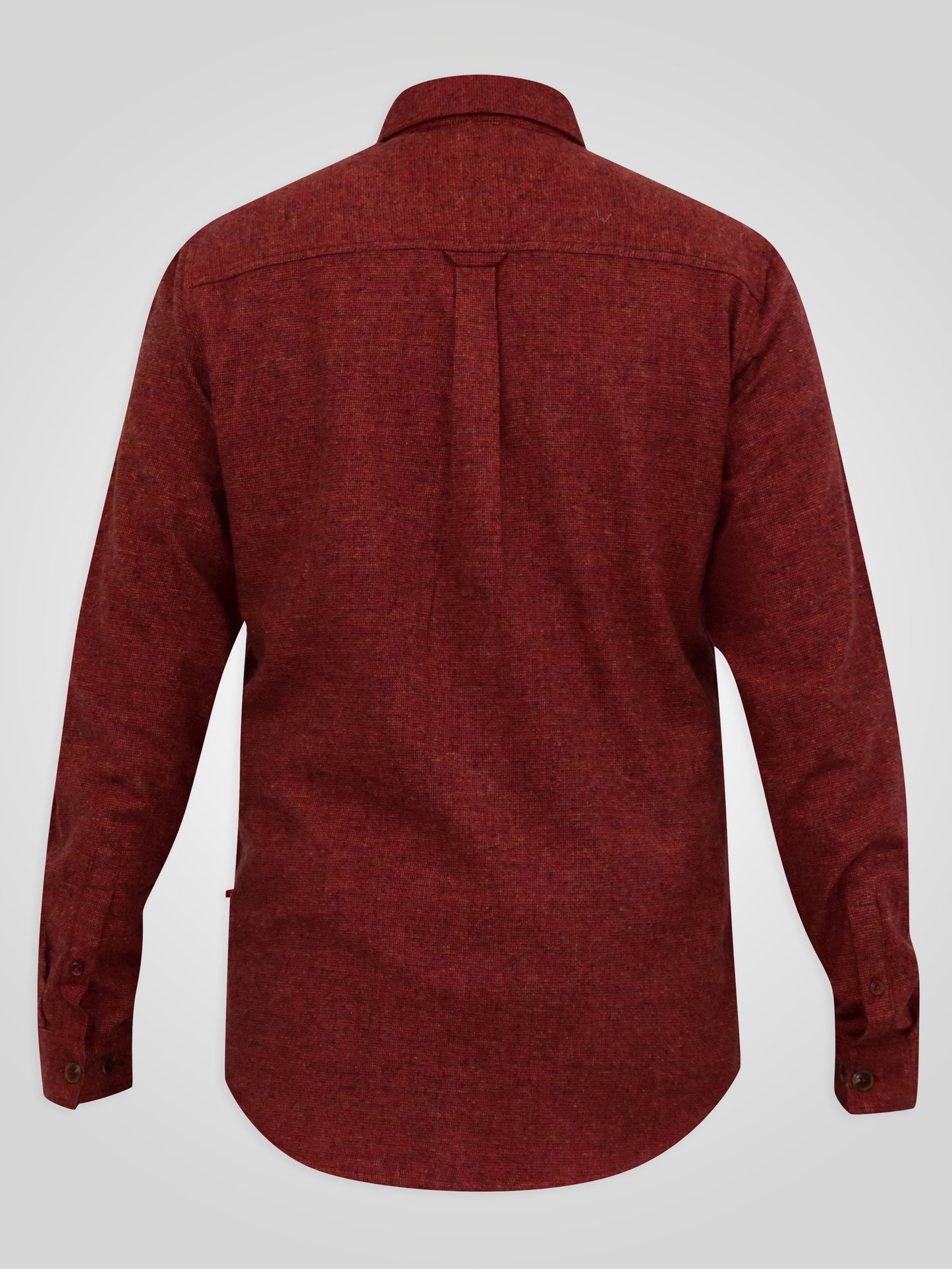 TOBIAS -D555 Rust Brown Long Sleeve Textured Overshirt with Two Patch Pockets