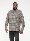 SCARPA -D555 Grey Tan Check Long Sleeve Grey Tan Check Shirt with Patch Pocket