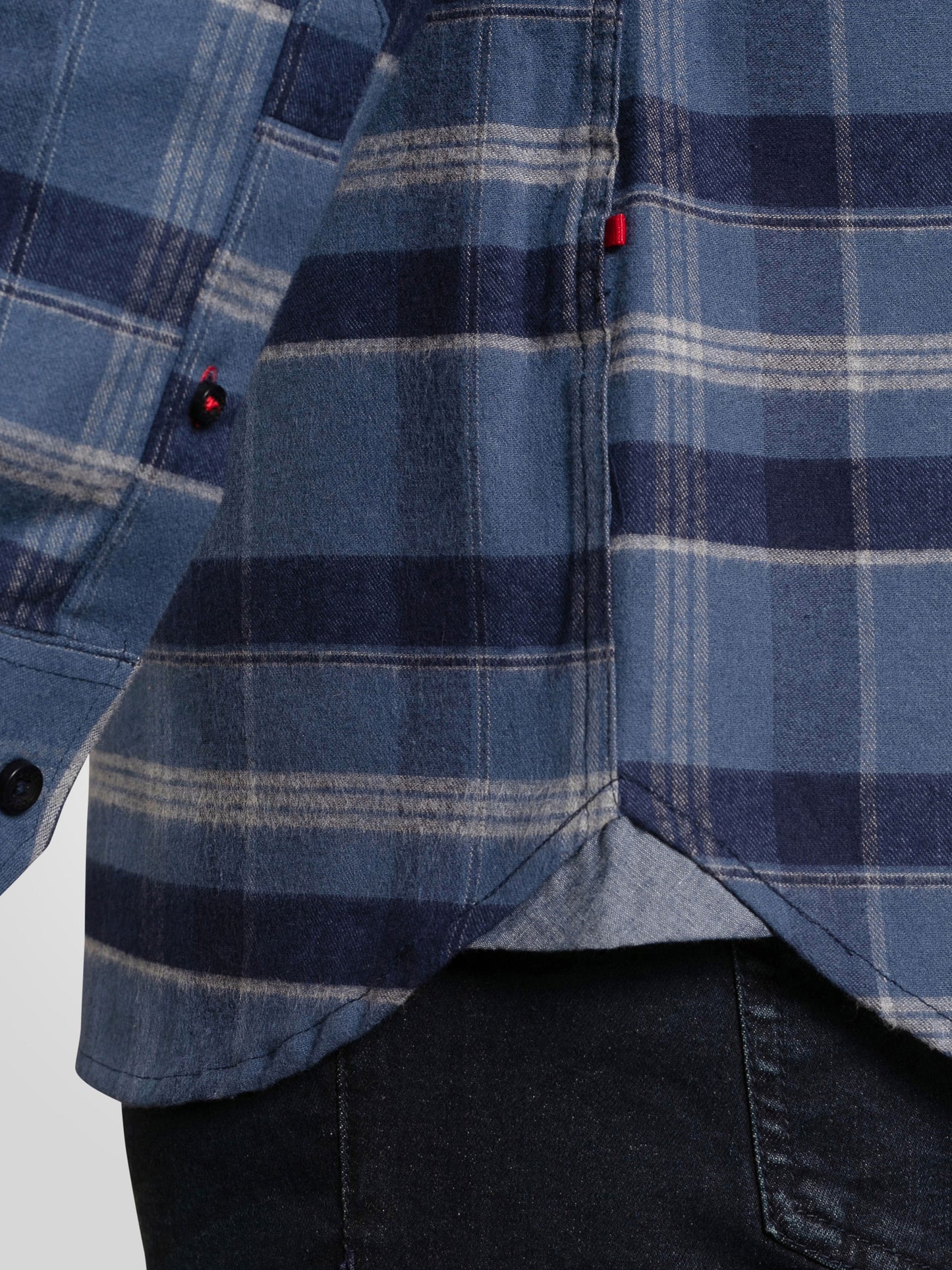 SHREWSBURY -D555 Blue Navy Check Long Sleeve Blue and Navy Check Shirt