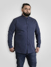 MIDDLESBROUGH -D555 Navy Blue Long Sleeve Micro Print Shirt