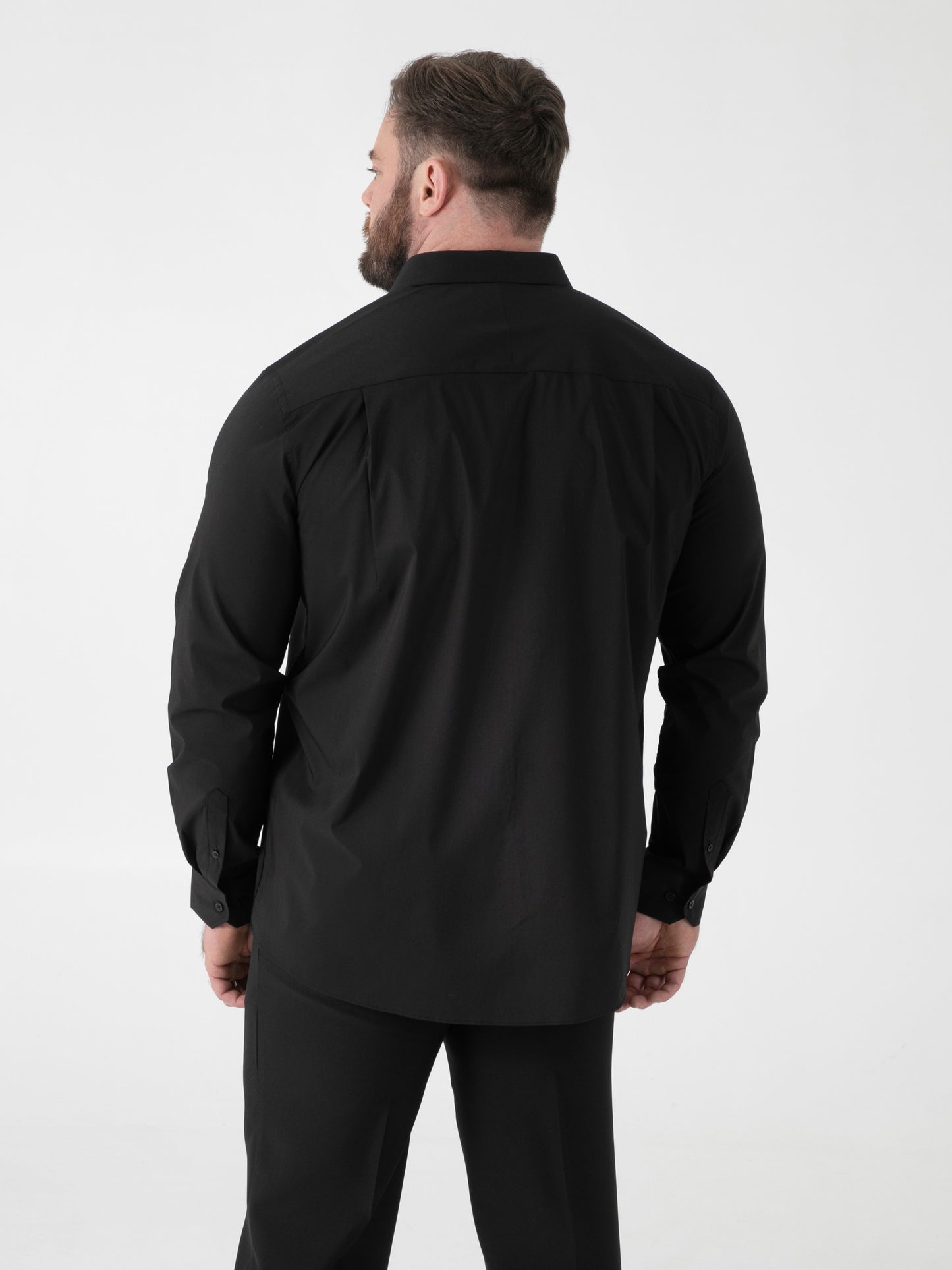 OLIVER -D555 Black Ultimate Stain Resist Non Iron Long Sleeve Stretch Shirt