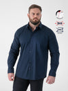 OLIVER -D555 Navy Blue Ultimate Stain Resist Non Iron Long Sleeve Stretch Shirt
