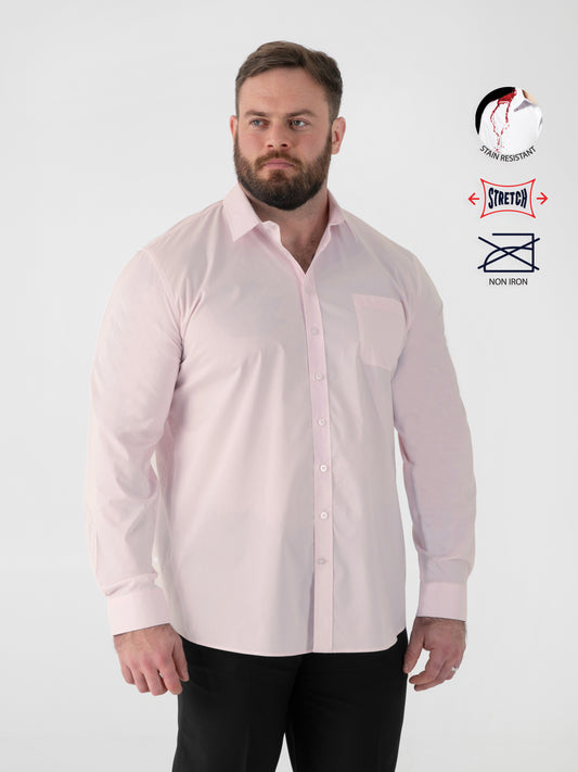 OLIVER -D555 Pink Ultimate Stain Resist Non Iron Long Sleeve Stretch Shirt