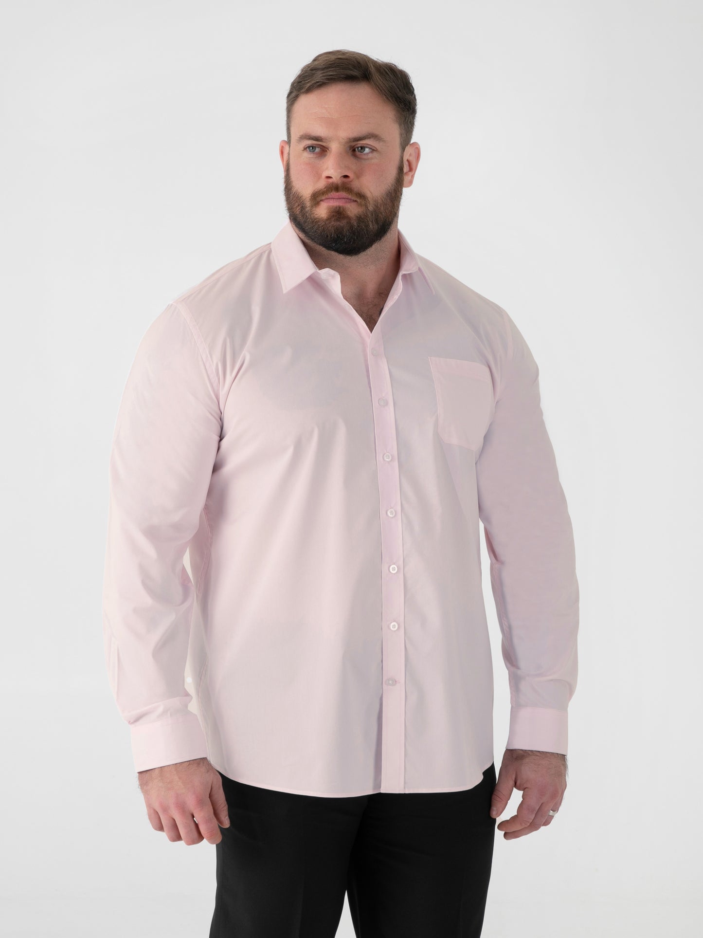 OLIVER -D555 Pink Ultimate Stain Resist Non Iron Long Sleeve Stretch Shirt