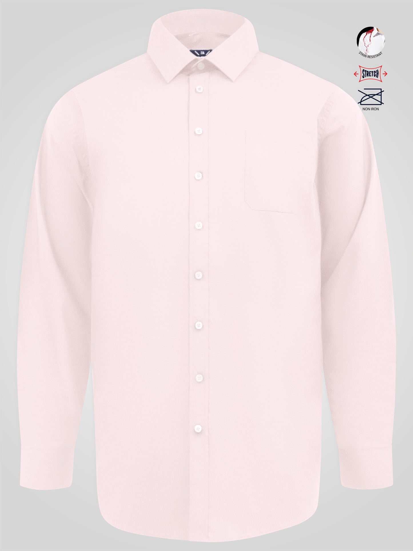 OLIVER -D555 Pink Ultimate Stain Resist Non Iron Long Sleeve Stretch Shirt