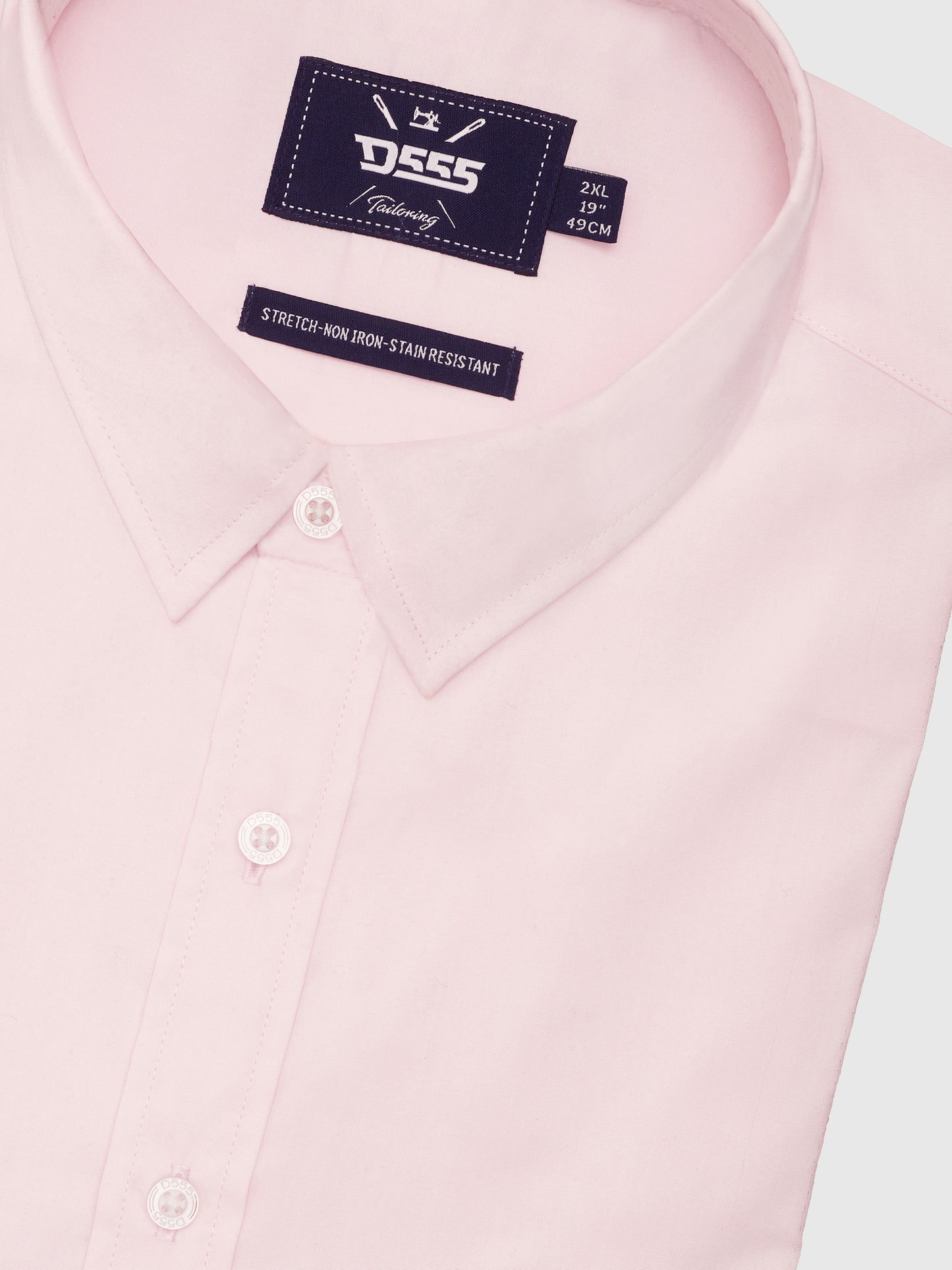OLIVER -D555 Pink Ultimate Stain Resist Non Iron Long Sleeve Stretch Shirt