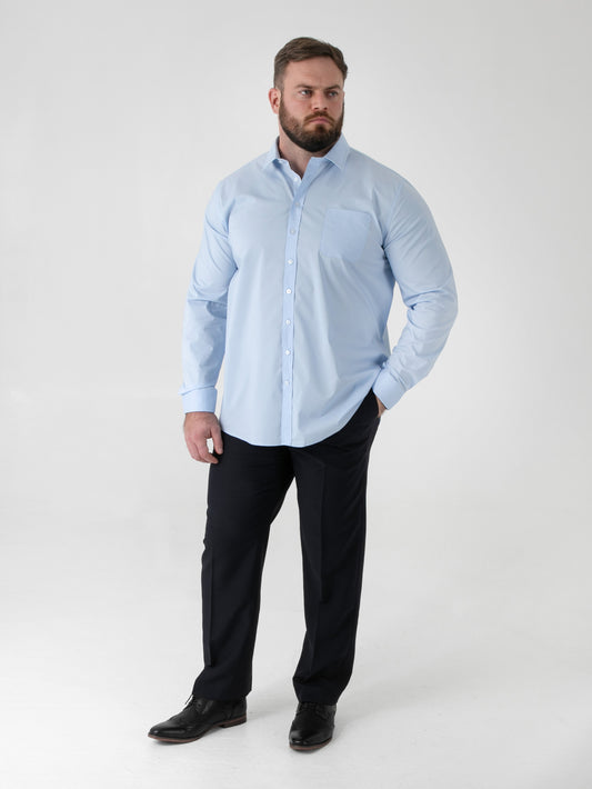 OLIVER -D555 Sky Blue Ultimate Stain Resist Non Iron Long Sleeve Stretch Shirt