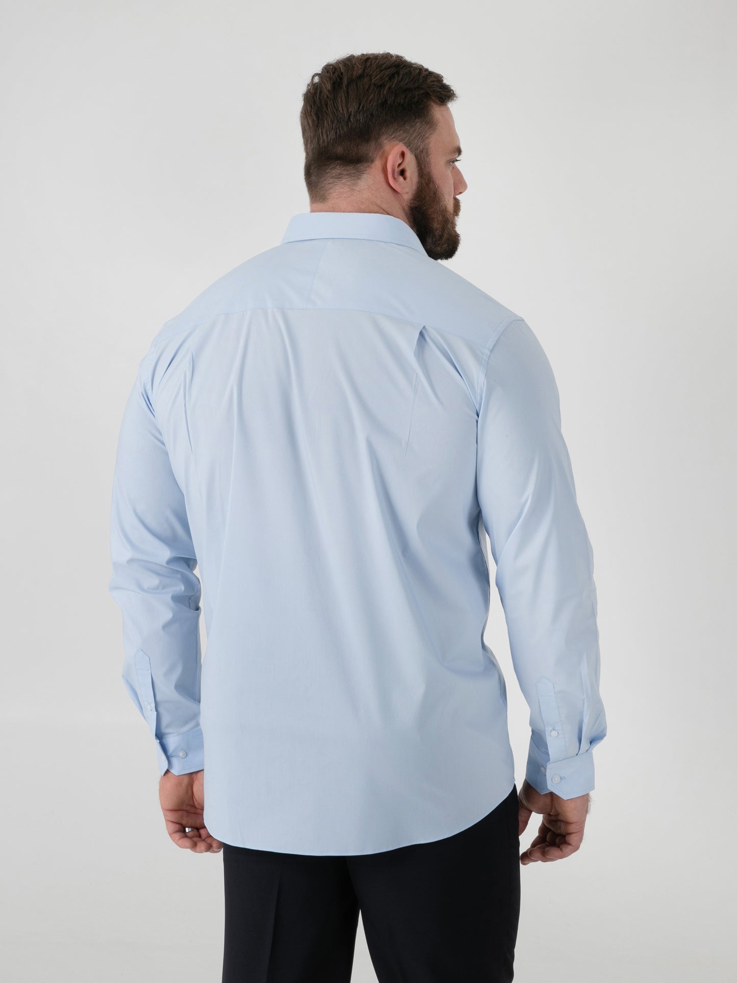 OLIVER -D555 Sky Blue Ultimate Stain Resist Non Iron Long Sleeve Stretch Shirt