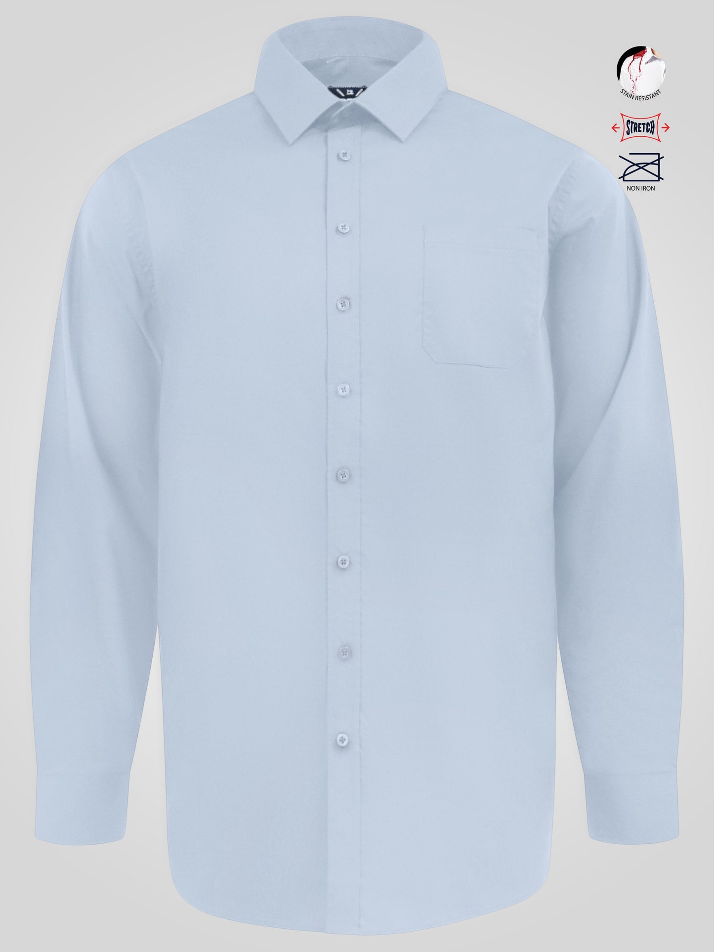 OLIVER -D555 Sky Blue Ultimate Stain Resist Non Iron Long Sleeve Stretch Shirt