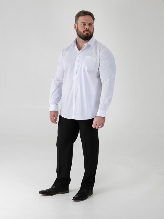OLIVER -D555 White Ultimate Stain Resist Non Iron Long Sleeve Stretch Shirt