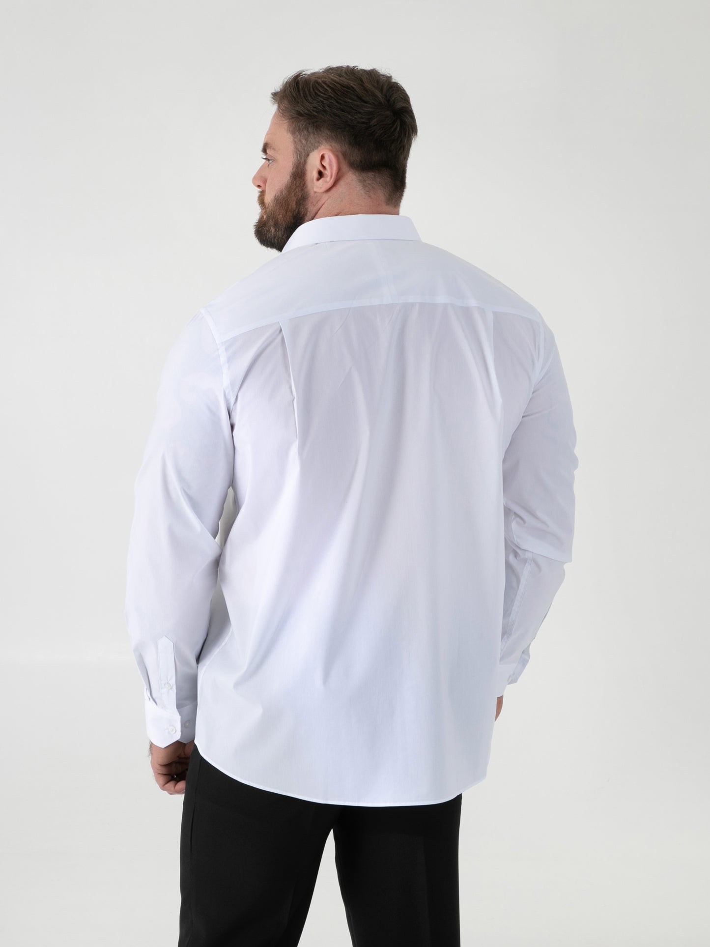 OLIVER -D555 White Ultimate Stain Resist Non Iron Long Sleeve Stretch Shirt
