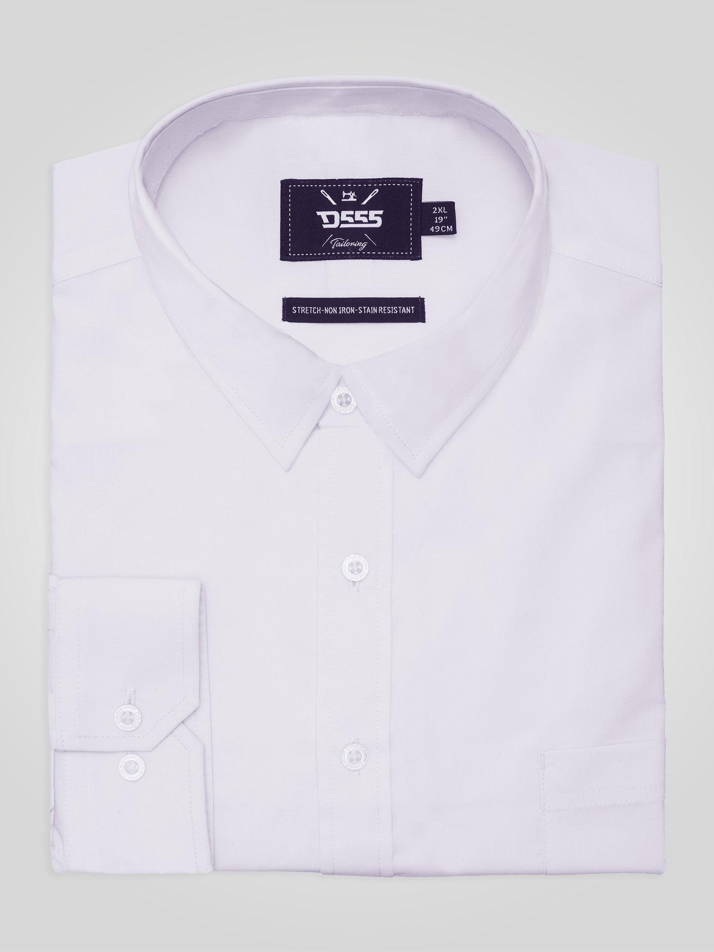 OLIVER -D555 White Ultimate Stain Resist Non Iron Long Sleeve Stretch Shirt
