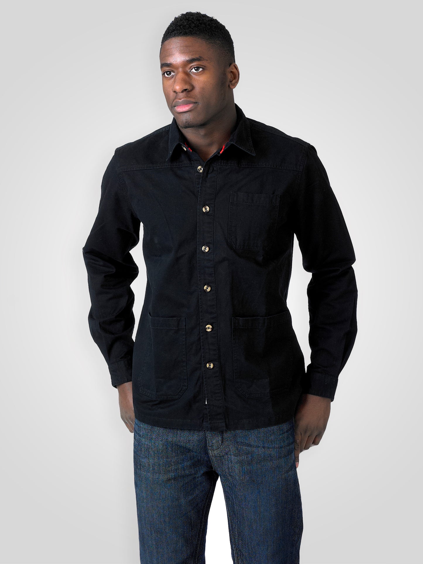 RAMSEY -D555 Black Heavy Twill Overshirt