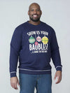 BAUBLES -D555 Navy Blue Baubles Print Christmas Sweatshirt