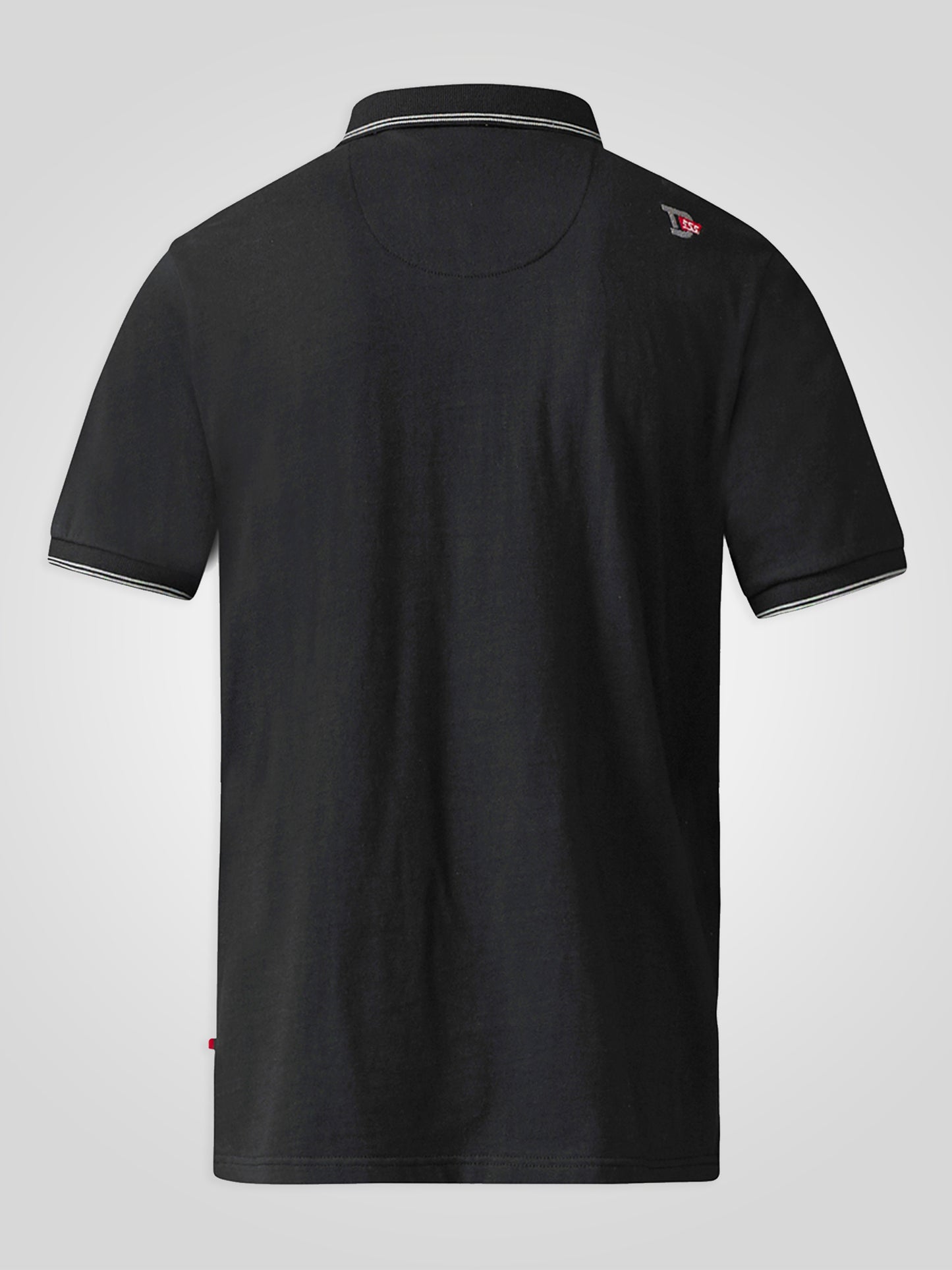 CECIL -D555 Black Jacquard Polo with Jersey Back and Sleeve