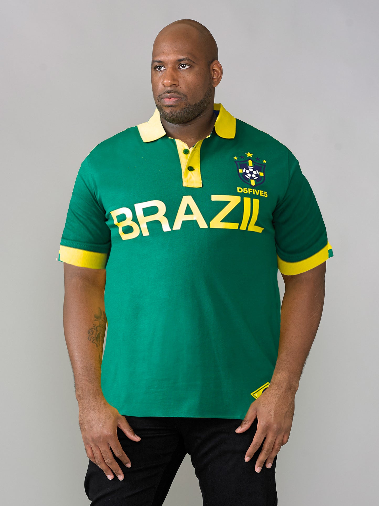 SILVA -D555 Green Brazil Football Polo Shirt