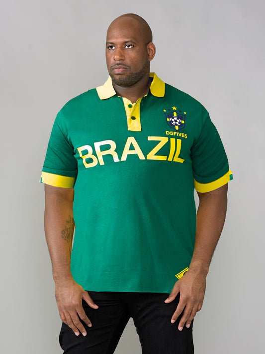 SILVA -D555 Green Brazil Football Polo Shirt