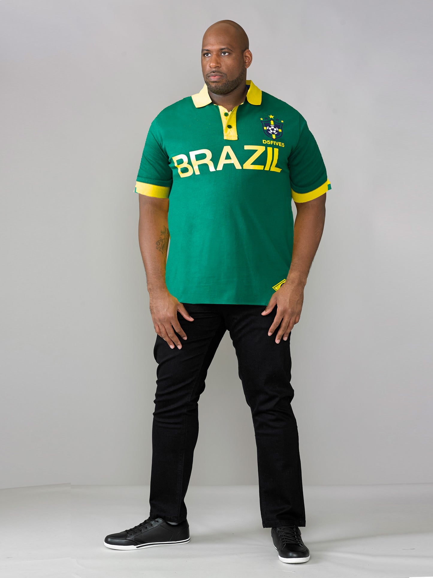SILVA -D555 Green Brazil Football Polo Shirt