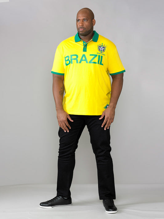 SILVA -D555 Yellow Brazil Football Polo Shirt