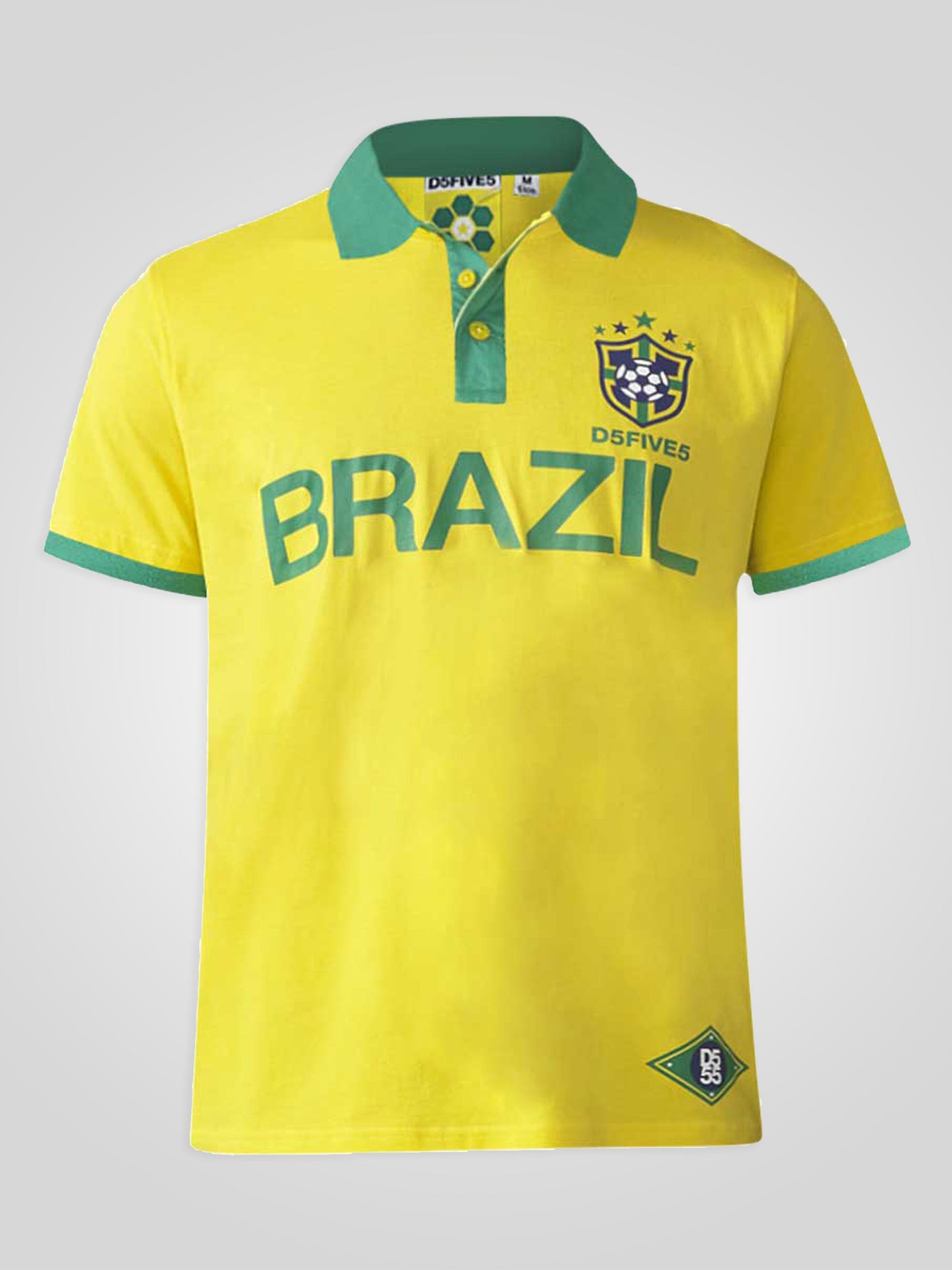 SILVA -D555 Yellow Brazil Football Polo Shirt