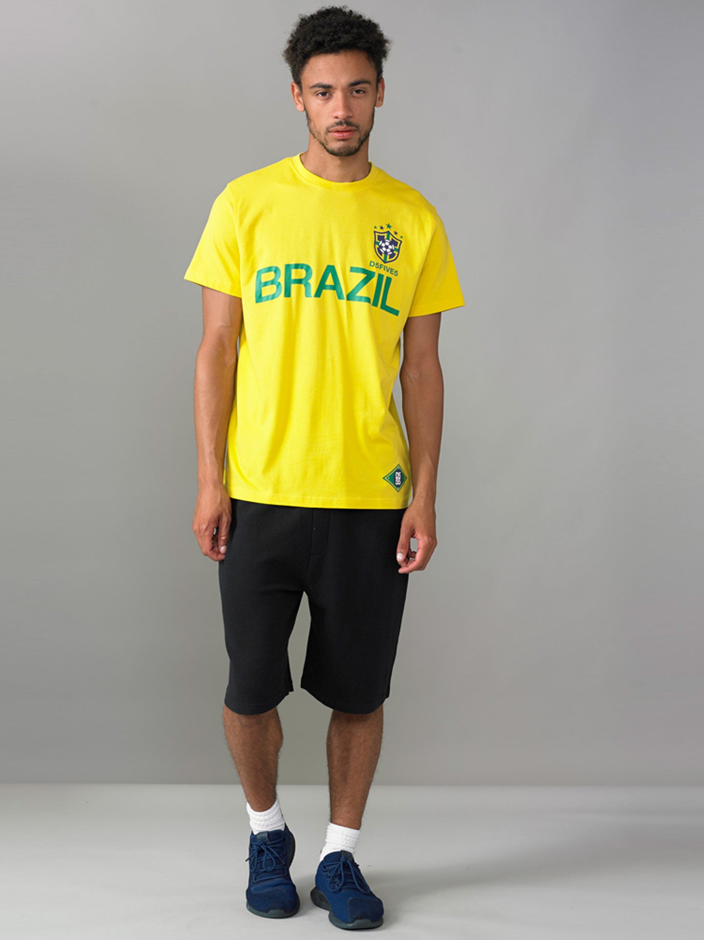 RICARDO -D555 Yellow Brazil Football T-Shirt