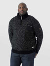 REMINGTON -D555 Black Charcoal Twist Zipper Neck Sweater with Woven Pocket