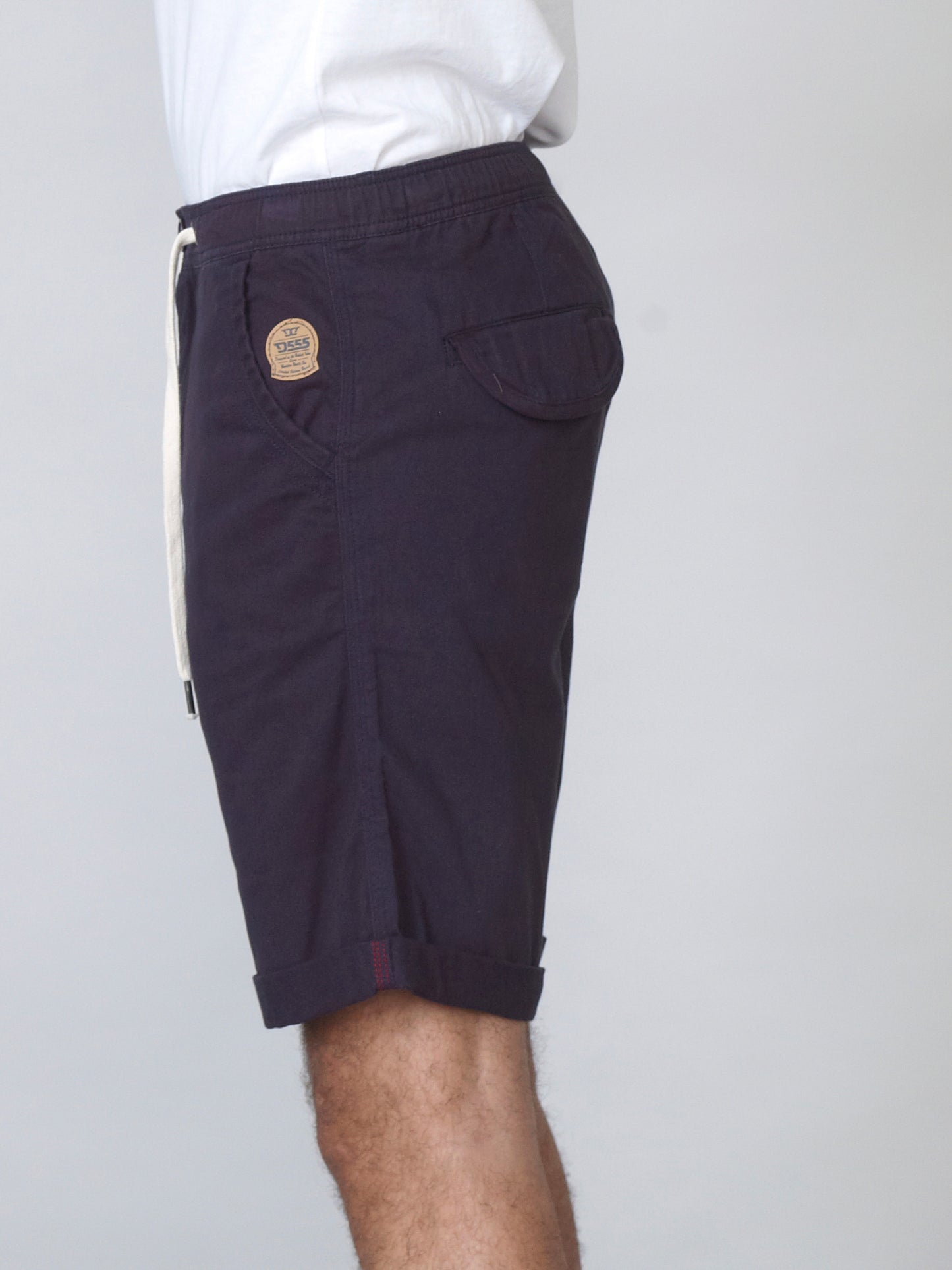 GARETH -D555 Navy Blue Shorts with Elasticated Waistband