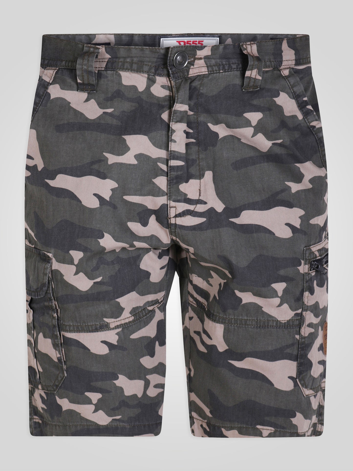 CHADWICK 1 -D555 Green Camouflage Print Cargo Shorts