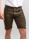 GILBERT 1 -D555 Khaki Green Stretch Canvas Short