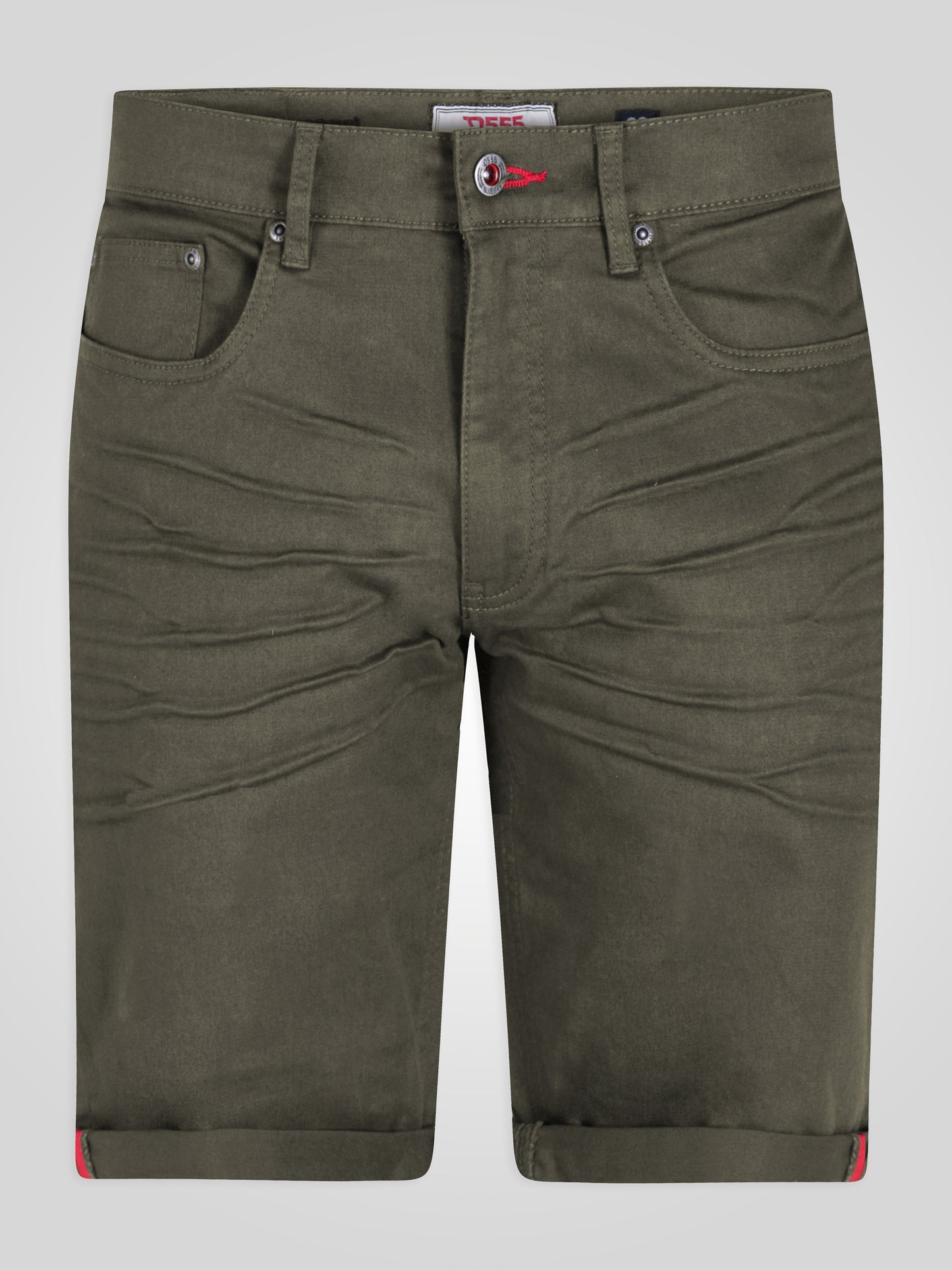 GILBERT 1 -D555 Khaki Green Stretch Canvas Short